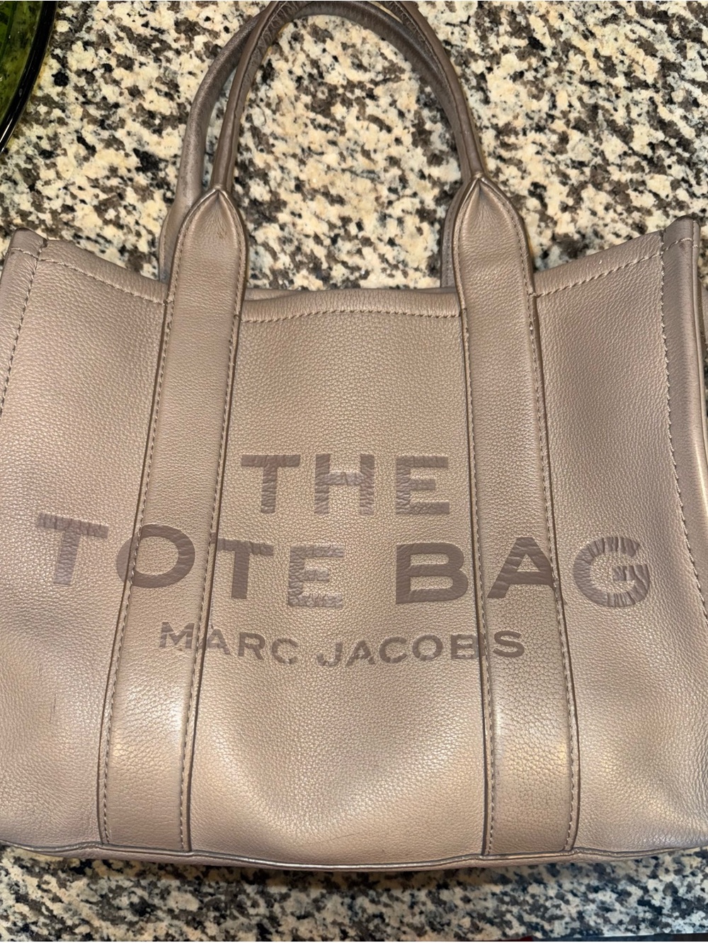 Marc Jacobs 'The Tote Bag' Leather Tote in Grey/Taupe No Bag no box